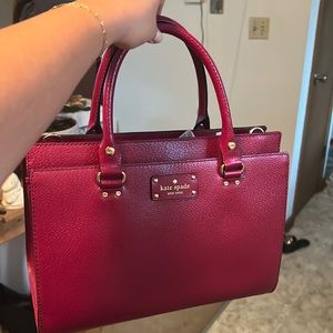 Kate spade red plum medium tote crossbody bag